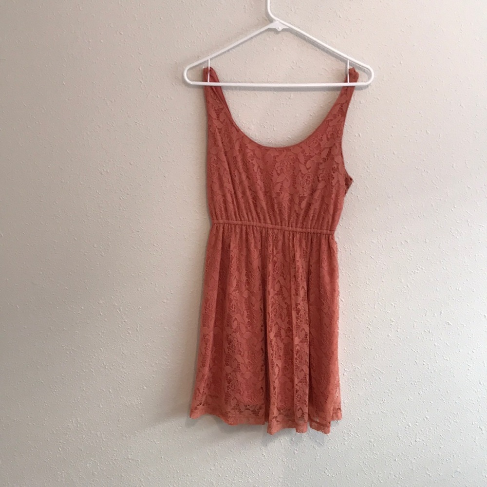 Peach lace dress
